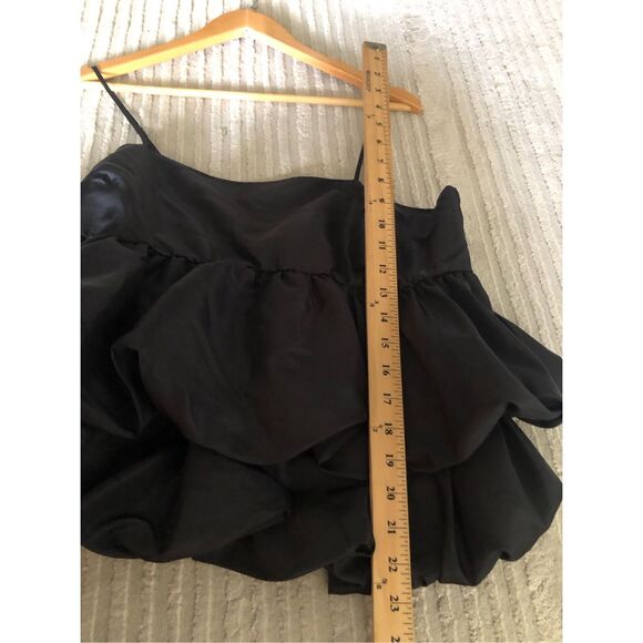 A New Day Women's Size L Tiered Taffeta Tank Top Black - Picture 8 of 12